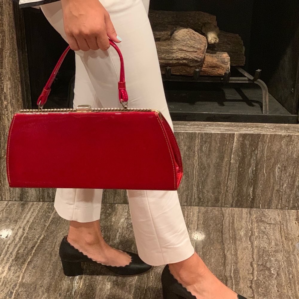 VINTAGE Red patent leather bag